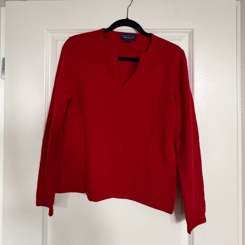Charter Club V-Neck Red Sweater
